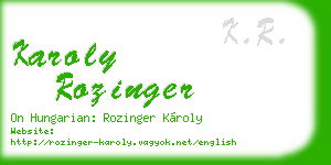 karoly rozinger business card